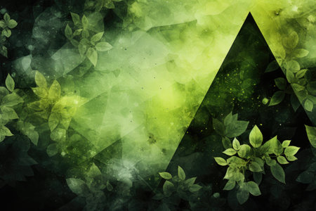 Abstract nature background with green leaves and grunge textures.の素材