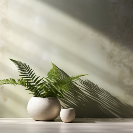 Plant in vase on the table.の素材