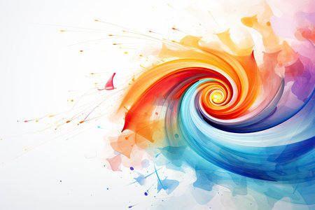 Abstract colorful background with swirls and splashes.の素材