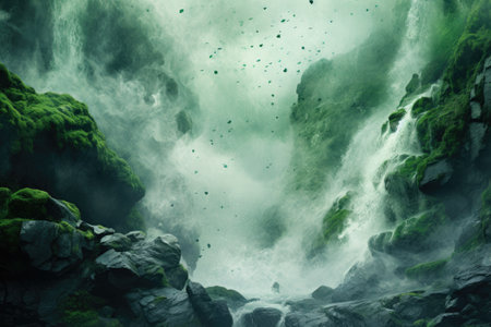 Waterfall in the rainforest. Nature and landscape concept.の素材