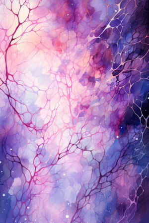 Watercolor cosmic abstract background with stars and nebula.の素材