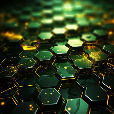 Abstract technology background with hexagons.の素材