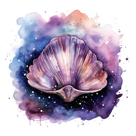 Watercolor seashellの素材
