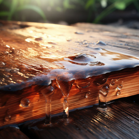 Drops of water on an old book. Selective focus. nature.の素材