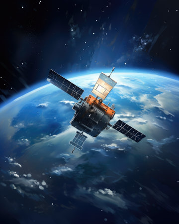 Satellite in the space.の素材