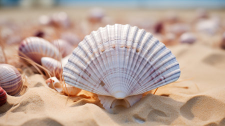 Seashells on the beach.の素材