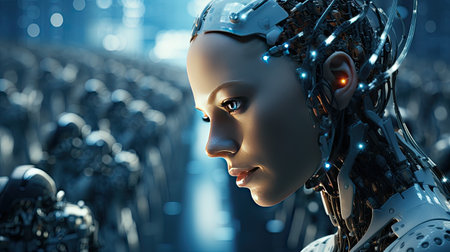 a female robot in a cyborg world.の素材