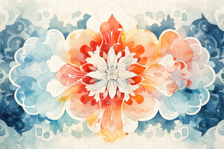 Abstract floral background with watercolor flowers.の素材