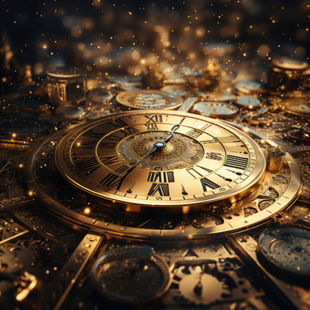 Vintage clock face closeup.の素材
