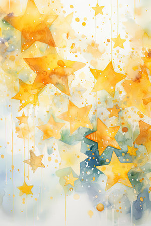 Watercolor star background.の素材