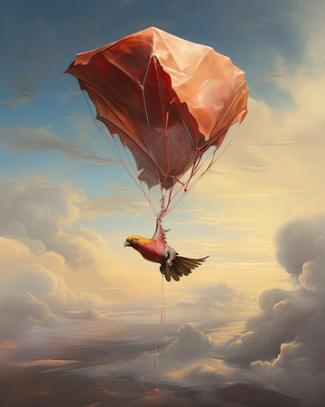 Parachute in the sky.の素材