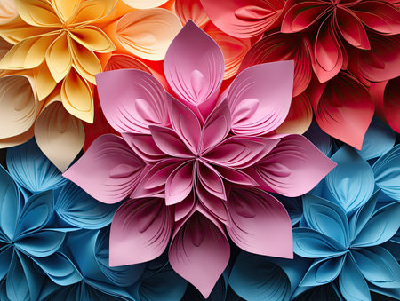 multicolor flower petals in spiral patternの素材