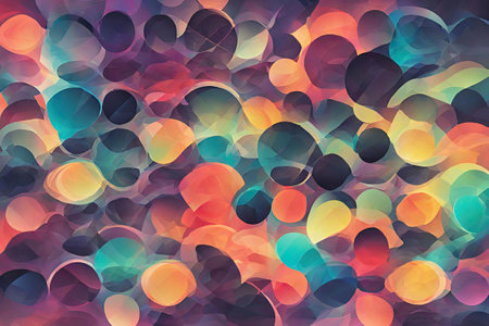 abstract background with multicolored circles.の素材