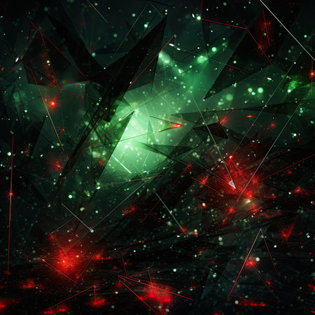 Abstract background with triangles and lightsの素材