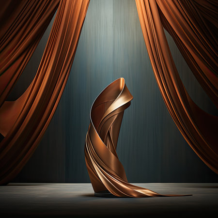 Curtains and drapery on the stage.の素材