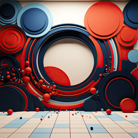 Abstract background with circles and spaceの素材