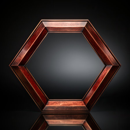 Wooden frame isolated on black background.の素材