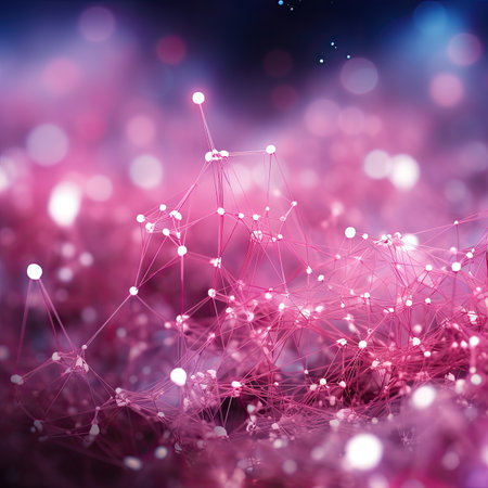 Abstract technology background with connection lines and dots.の素材