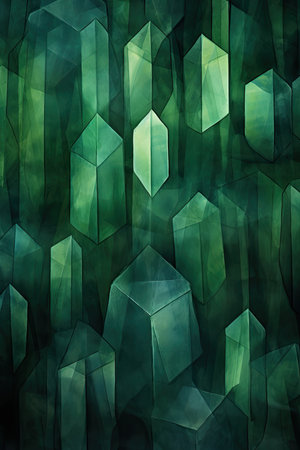 abstract background with green crystalsの素材