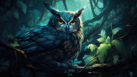 Owl in the forest.の素材