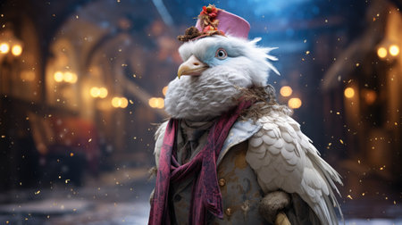 Fairy tale character in the form of a medieval knight with a crownの素材