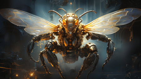 an alien in a spaceship with a flying beeの素材