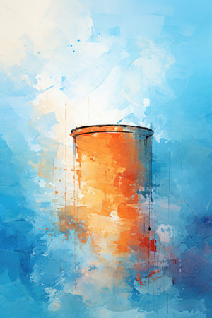 Watercolor nuclear power plant. The concept of environmental pollution.の素材