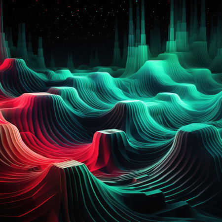 Abstract background with dynamic waves.の素材