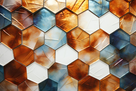 Abstract background of hexagons.の素材
