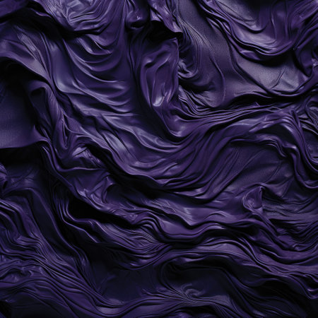 Closeup of rippled purple silk fabric as abstract background.の素材