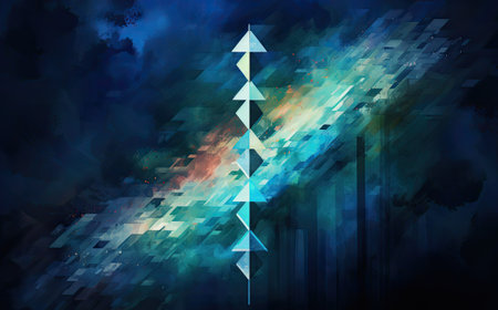 arrow in abstract colour backgroundの素材
