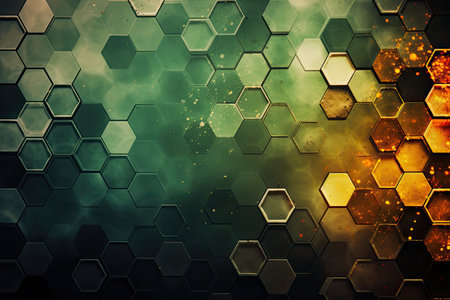 Abstract grunge background with hexagons.の素材