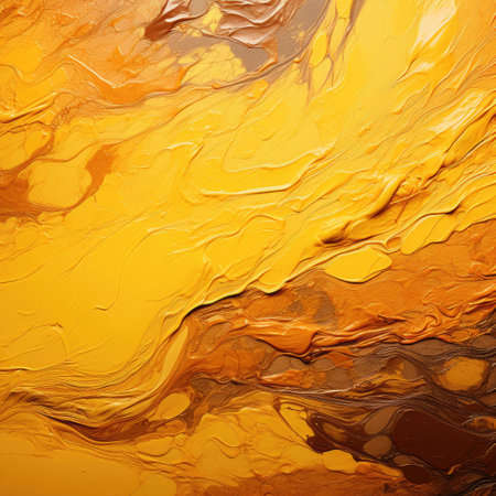 Abstract background of oil paint in yellow and orange tones.の素材