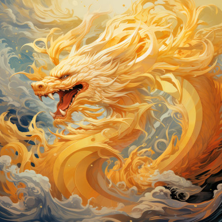 Dragon in the water.の素材