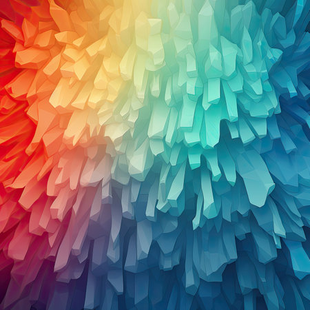 abstract colorful background with geometrical shapes of different sizes and colorsの素材