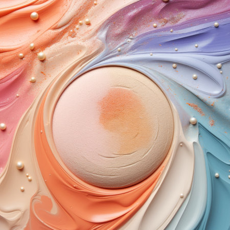 Abstract background made of colorful paint splashes, close-up.の素材
