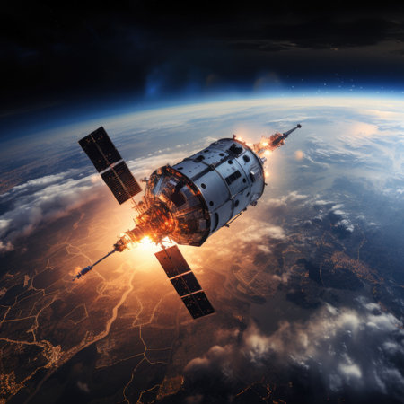 Space station in outer space.の素材