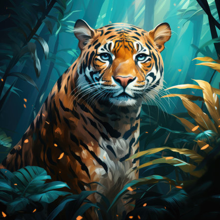 Tiger in the jungle.の素材