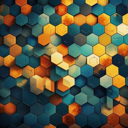 Abstract background with hexagons.の素材