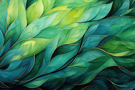 Abstract green background with leaves.の素材