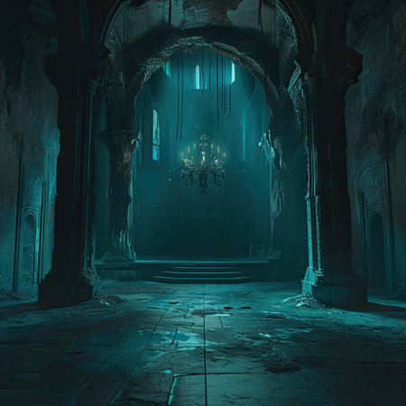 Interior of the old cathedral.の素材