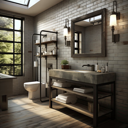 Bathroom interior in loft style..の素材