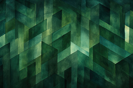 Abstract grunge background with green geometric pattern.の素材