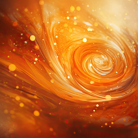abstract orange background with smooth lines and bokeh effect.の素材