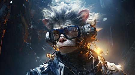 Spaceman in space suit and helmet.の素材