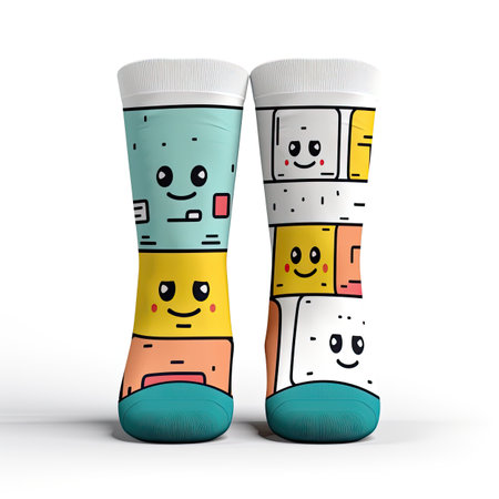 Cute cartoon socks isolated on white background.の素材