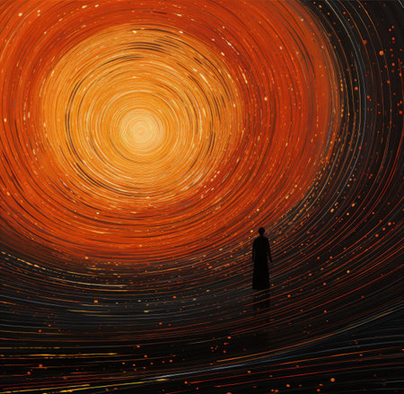 an abstract space background with a silhouette of a monkの素材