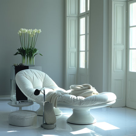 Luxury white modern interior of a spa salon.の素材