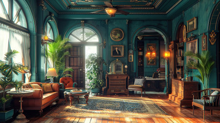 Interior of a classic baroque interior.の素材