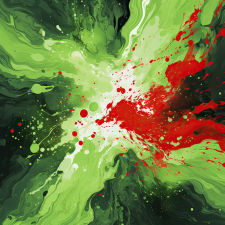Abstract watercolor background with Green and red colors.の素材